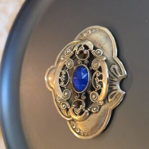 Vintage Chech Brooch with Blue Amethyst Gem
